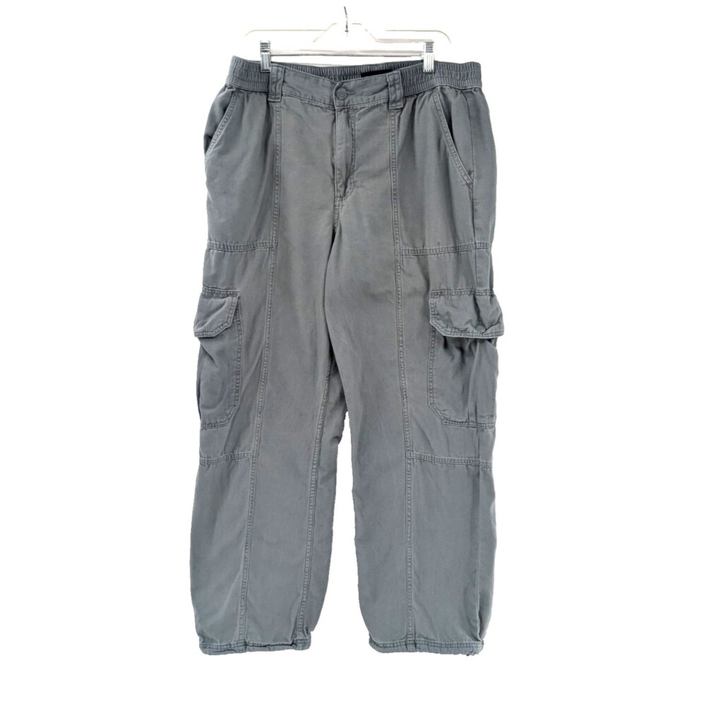 Aeropostale Utility Cargo Sage Green Cotton High Rise Baggy Pants Size XL 34x28